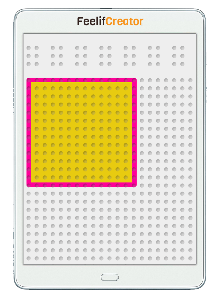 Shape of a square, featured in the FeelBook Shapes. 